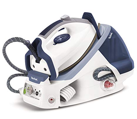 Tefal GV7466 Express Anti-Scale High Pressure Steam Generator, 2200 Watt, 6.5 Bar, Blue/White