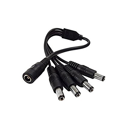 ZOSI DC 1 Female to 4 Male Output Power Splitter Cable Y Adapter For CCTV Accessories Black