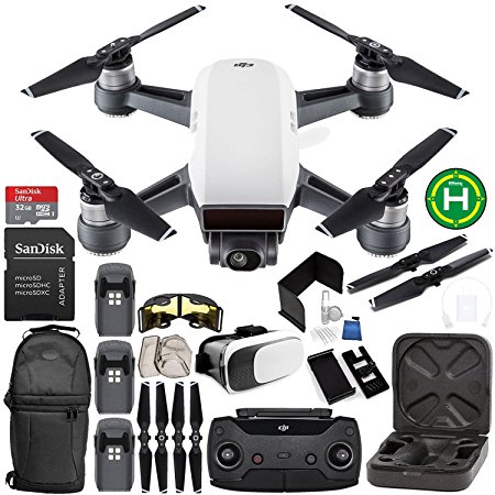 DJI Spark Portable Mini Drone Quadcopter (Alpine White)   DJI Spark Remote Controller EVERYTHING YOU NEED Ultimate Bundle