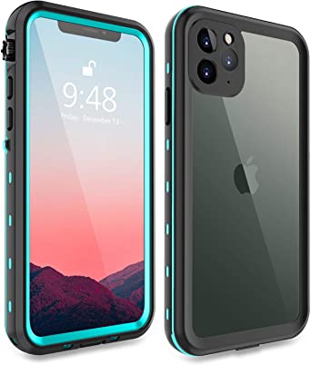 iPhone 11 Pro Max Case, Waterproof Full Body Rugged Clear Slim Case with Built-in Screen Protector Heavy Duty Shockproof Cover Dirtproof Underwater Cases for Apple iPhone 11 Pro Max (Teal)