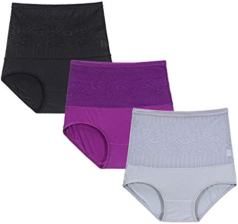 respeedime 3-Pack Postpartum Briefs High Waisted Solid Color Underwear for Women