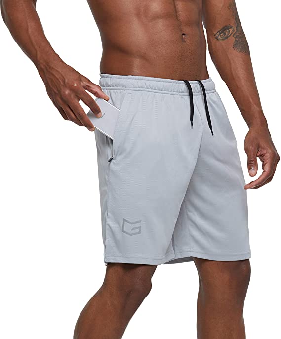 G Gradual Men's 7" Workout Running Shorts Quick Dry Lightweight Gym Shorts with Zip Pockets