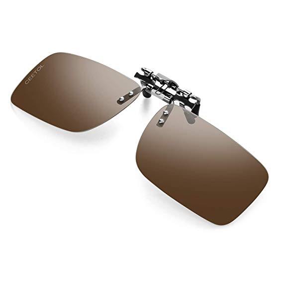 Polarized Clip-on Sunglasses For Men Women,Unisex Flip Up Over Prescription Glasses For Driving Fishing Sport Ultra Light