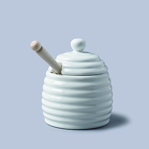 Porcelain Honey Pot White