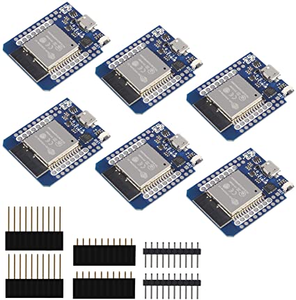 DORHEA ESP32 D1 Mini NodeMCU Board, MH-ET Live MiniKit for ESP32 WiFi Module Bluetooth Internet of Development Board Based ESP8266 Fully Functional with Pins for Ardu-ino WeMos D1 Mini DIY Kit 6PCS