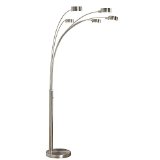 Artiva USA Micah - Modern and Stylish - 5 Arc Brushed Steel Floor Lamp w Dimmer Switch 360 Degree Rotatable Shades - Dim Options - Bright and Attractive - Easy Assembly - Solid Construction - Stainless Steel - Industrial and Mid-Century