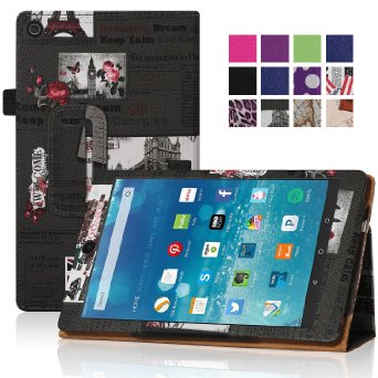 8 Amazon Kindle Fire HD 8 Tablet Case Cover WizFun Vegan Leather Case Cover For 8 Amazon Kindle Fire HD 8 Android Tablet Only Fit kindle Fire 8 HD 8-Inch Display 2015th Version UKNewsPaper