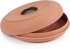 Dexas Microwavable XL Tortilla Warmer 9.5" Terra Cotta. Ideal for Tortillas, Breads, Pancakes, Pita bread, Cornbreads