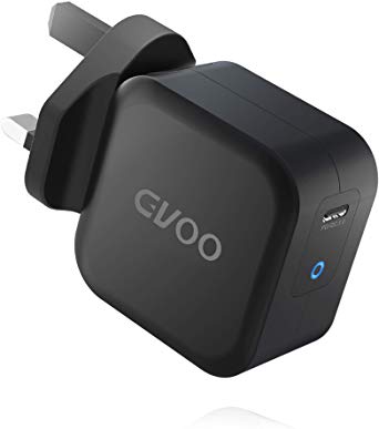 Gvoo USB C Wall Charger, 61W PD/QC 3.0 [GaN Tech] Fast Charging Power Delivery Charger Plug Universal Travel Adapter Compatible with MacBook Pro/Air, iPad Pro 2018, iPhone Xs Max/XR/X - Black