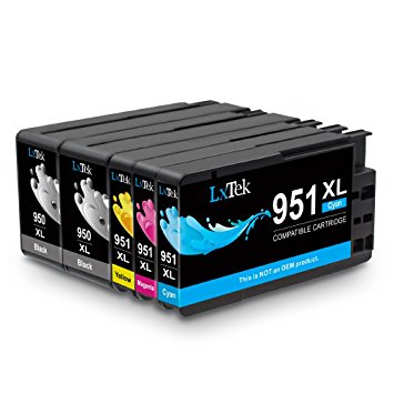 LxTeK Compatible HP 950XL 951XL HP 950 951 XL Ink Cartridges Works with HP Officejet PRO 8610 8600 8620 8100 8630 8625 8615 276dw 251dw Printer, High Yield (2 Black|1 Cyan|1 Magenta|1 Yellow) 5 Pack