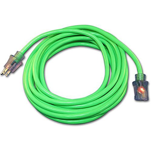 ProStar 12 Gauge SJTW 3 Conductor 50 Foot Extension Cord With Lighted Ends - Green