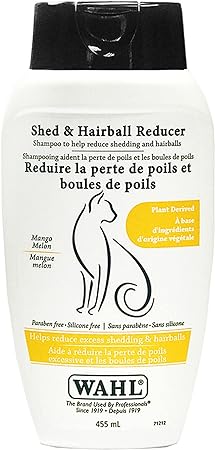 Wahl Canada Shed & Hairball Reducer Cat Shampoo, Help Reduce Shedding and hairballs, Plant derived, paraben Free, Silicone Free, Cat Shampoo - Model 58377