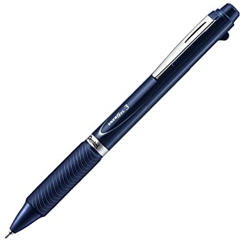 Pentel Multi-Color Gel Ballpoint Pen Energel, Black/Red/Blue (XBLC35C)