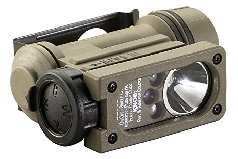 Streamlight 14514 Sidewinder Compact II Military Model Angle Head Flashlight, Head Strap and Helmet Mount Kit, Coyote