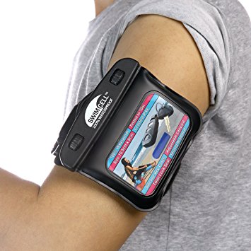 Waterproof Case for Key, MP3, Fitness Tracker, Money, ID Card. Strong Adjustable Armband and Lanyard with BONUS Silicone Key Cover. SwimCell High Quality. Certified IPX8. Tested 10m Underwater. Patented, Easy to Use.
