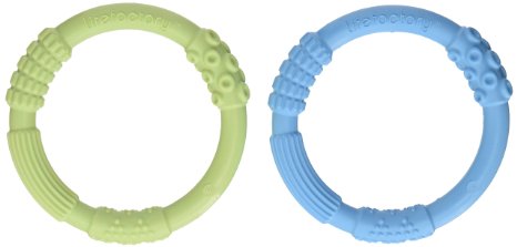 Lifefactory Multi Sensory Silicone Teether SkySpring Green 2 Count