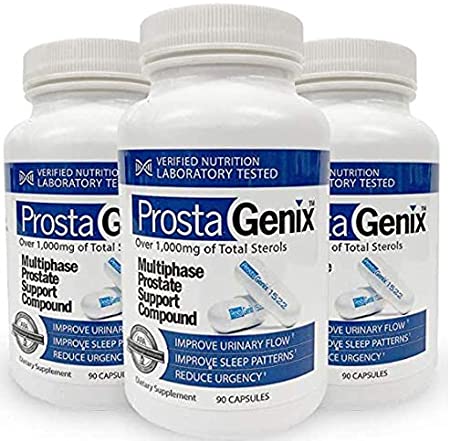 ProstaGenix Multiphase Prostate Supplement -3 Bottles- Featured on Larry King Investigative TV Show - Over 1 Million Sold - End Nighttime Bathroom Trips, Urgency, Frequent Urination.