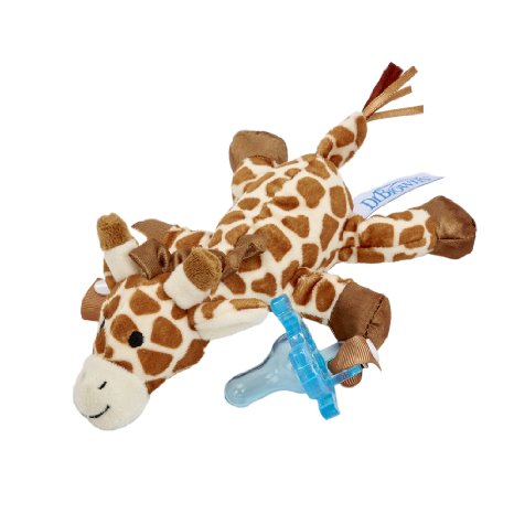 Dr. Brown's Lovey with Blue One-Piece Silicone Pacifier, Giraffe