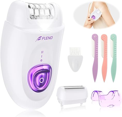 Epilator for Women, Facial Epilator for Women Hair Removal Face, Electric Shaver & Epilator, Face Epilator for Women, 2 in 1 Lady Shaver Bikini Trimmer Razor with LED Light for Underarms Legs Arms