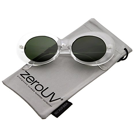 zeroUV - Bold Retro Oval Mod Thick Frame Sunglasses Clout Goggles with Round Lens 51mm