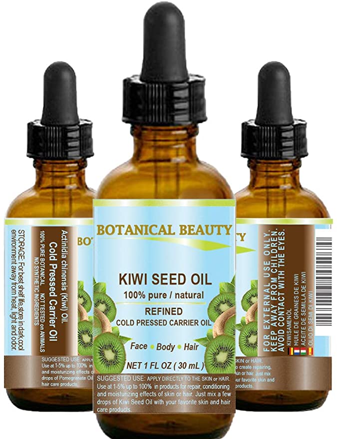 KIWI SEED OIL. 100% Pure Natural Undiluted Virgin Cold Pressed Carrier Oil. 1 Fl.oz.- 30 ml for Face, Skin, Body, Hair, Nail Care. by Botanical Beauty