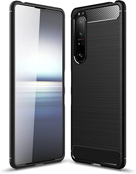 Sony Xperia 1 III Case, Cruzerlite Carbon Fiber Texture Design Cover Anti-Scratch Shock Absorption Case for Sony Xperia 1 III (Black)