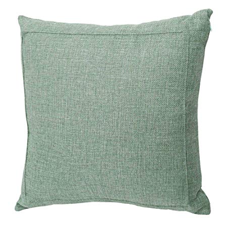 Jepeak Burlap Linen Throw Pillow Cover Cushion Case, Farmhouse Modern Decorative Solid Square Thickened Pillow Case for Sofa Couch (16 x 16 inches, Sage Green)