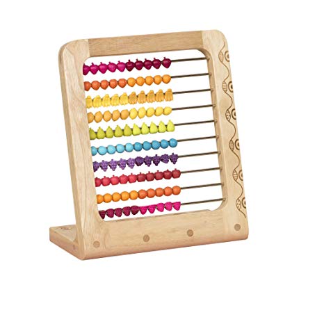 B. toys – Two-ty Fruity! Wooden Abacus Toy – Classic Wooden Educational Counting Toy With 100 Beads – Natural Wood and BPA and Phthalates FREE Beads