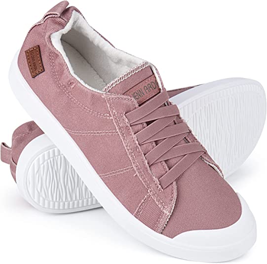 JENN ARDOR Canvas Shoes Sneakers for Women Low Top Slip On Casual Comfortable Walking Flats