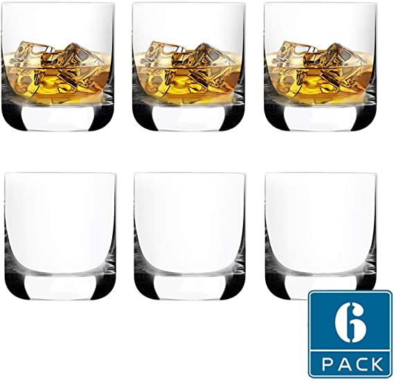 [6-Pack,9.6 Oz]DESIGN•MASTER -Premium Whiskey Glasses, Rock Style Old Fashioned Glasses for Scotch, Bourbon, Cocktails, Bar Glassware, Whiskey Glasses for Party, Camping
