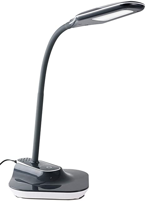 OttLite LED Flexible Clip Desk Lamp | Table Lamp, Task Lamp | 3 Brightness Settings, Flexible Neck, Reduces Glare & Eyestrain | Great for Home, Office, Workshop, Dorm (Dark Gray)