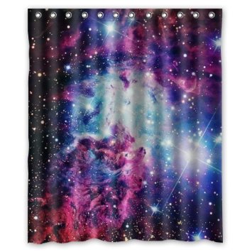 Bathroom decor - Space Nebula Universe Pattern Retro Galaxy Tribal Patterned Shower Curtain (60" x 72") With 12 holes