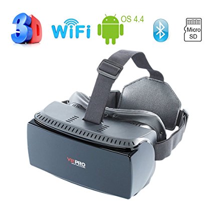 KOSBON All In One VR Glasses,Virtual Reality Headset,1G 1280*720 Portable 3D Video Movie Game Glasses(Black).