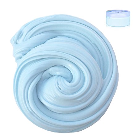 Fluffy Slime, 6OZ Baby Blue Putty Floam Slime Sensory Play Stress Relief Toy ADHT ASMR No Borax with Bubblegum Fragrance for Kids & Adults