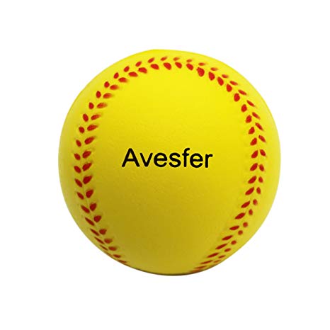 Avesfer Practice Baseballs Foam Softballs Training Sporting Batting Soft Ball Indoor Outdoor Backyard for Players Teenager Yellow (12 Pack 9 INCH)