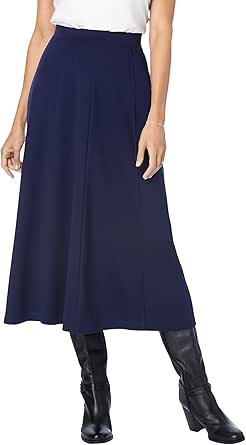 Woman Within Women's Plus Size Ponte Knit A-Line Skirt