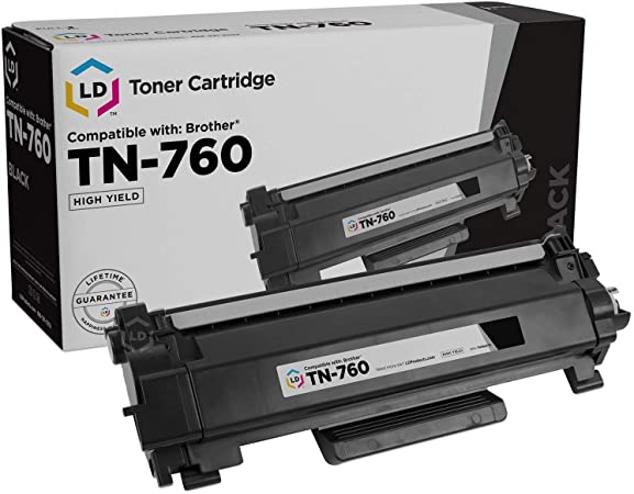 LD Compatible Toner Cartridge Replacement for Brother TN760 High Yield (Black)