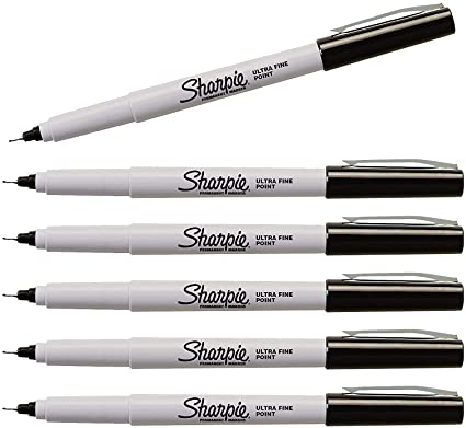 Sharpie Permanent Marker, Ultra-Fine Point, Pink, 6 Pack (Black)