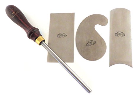 Crown Tools UK Scraper Burnisher & 3 Piece Clifton Cabinet Scraper Set