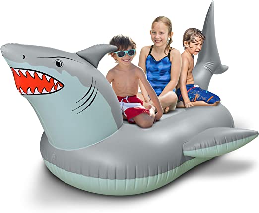 GoFloats 'Great White Bite' Shark Party Tube Inflatable Raft | Fun Swimming Pool Floats for Adults and Kids