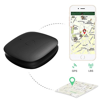 Keynice GPS Tracker Luggage Tracker GPS Locator GSM 2G Network Real-time Tracking Monitoring Outdoor Handheld GPS Unit Mini Finder for the Elderly Kids Pet Car Motorcycle by App Control - Black
