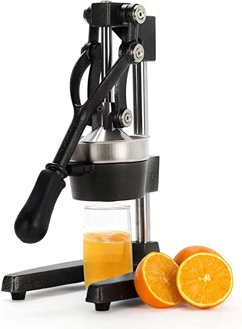 CO-Z Commercial Grade Citrus Juicer Hand Press Manual Fruit Juicer Orange Juice Squeezer for Lemon Lime Pomegranate Cast Iron Stainless Steel,Black