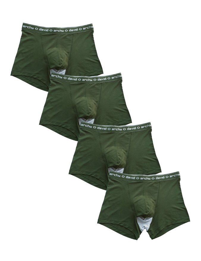 David Archy Men's 4 Pack Micro Modal Separate Pouches Trunks