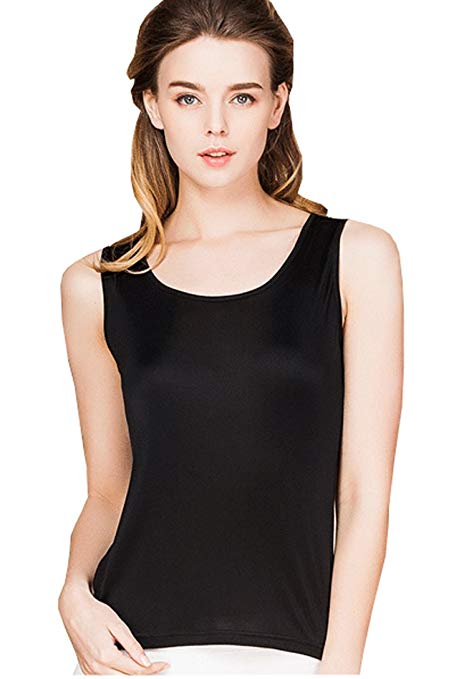 METWAY Women's Shirts Classic Silk Sleeveless Tank Tops