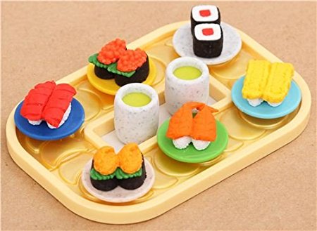 Iwako erasers Sushi train conveyor belt 8 pieces set