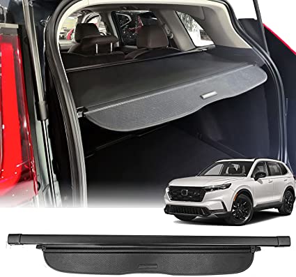 Volcaner Cargo Cover for 2023 Honda CRV Accessories,Carbon Fiber Texture Trunk Cover for 2023 Honda CR-V Retractable Trunk Security Shield Shade Tonneau Cover Luggage Privacy Screen for Honda CRV(Carbon Fiber Texture)