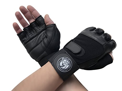 Gym Gloves with Wrist Support for Gym Workout, Crossfit,Weightlifting Black/White or Black Premium Quality Materials.