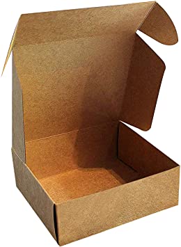 Kraft Paper Gift Boxes (20 Pack) - 13x12x5cm Brown Kraft Favour Gift Self Assemble Presentation Box Suitable for Party, Wedding, Cookies, Candies, Jewelry, Small Gifts