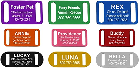 Providence Engraving Slide-On Pet ID Tag/Collar Tag, Large, Black