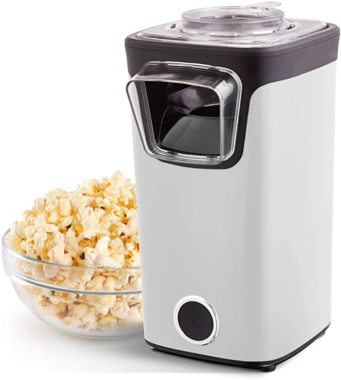 Dash Turbo POP Popcorn Maker with Measuring Cup to Portion Popping Corn Kernels   Melt Butter, 8 Cup Popcorn Machine - White